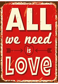 Postkarte Liebe: All we need is LOVE