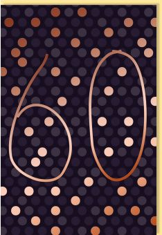 Geburtstagskarte 60 Schriftkarte, mit roségoldener Metallicfolie hochwertig