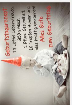 Glückwunschkarte Geburtstag Spruch Geburtstagsrezept 10 Löffel Lebensfreude