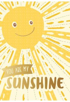 Postkarte Spruch You Are My Sunshine Folienprägung Sonne lächelt