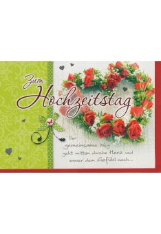 Glückwunschkarte zum Hochzeitstag mit schönem Spruch