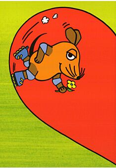 Maus-Postkarte Maus im halben Herz Teil 1
