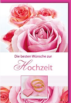 Glückwunschkarte Hochzeit in rosa