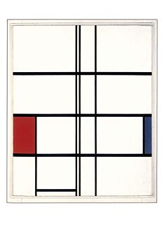 Kunstpostkarte Piet Mondrian - Composition in White, Red and Blue