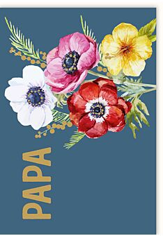 Grußkarte Vater Illustration vier Blumen blüten Papa
