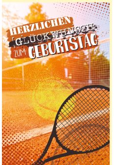 Geburtstagskarte Tennisschläger, Tennisball