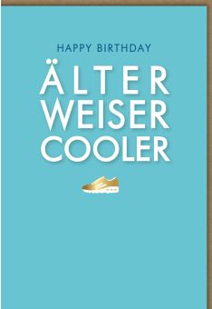 Geburtstagskarte Mann Spruch Happy Birthday älter weiser cooler Turnschuh Sneaker