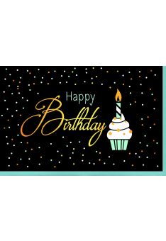 Karte Geburtstag Cupcake und Punkte, mit Goldfolie
