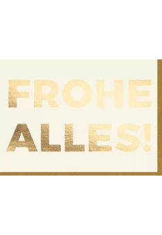 Weihnachtskarte Goldfolie K A! Frohe Alles!