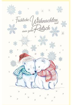 Weihnachtskrte niedlich zwei Bären Fröhliche Weihnachten