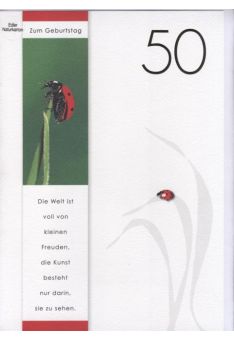 DIN A4 Maxikarte XXL große Geburtstagskarte 50 (Naturpapier + Goldfolie): Zum 50 Geburtstag