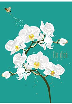 Postkarte Freundschaft Orchidee weiß - Für Dich