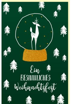 Weihnachskarte grün gold Ein besinnliches Weihnachtsfest