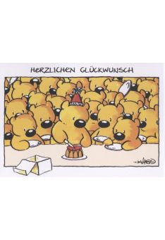 Jan Vis Cartoon Postkarte: Herzlichen Glückwunsch