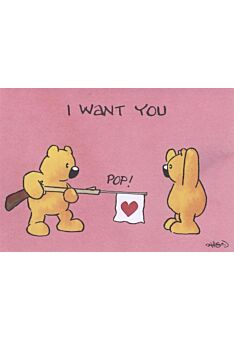 Jan Vis Cartoon Postkarte: I want you