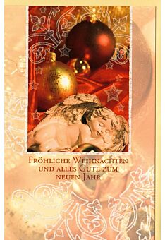 Klassische Weihnachtskarte gold Weihnachtskugel