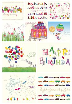 Postkarten Set Geburtstag Naturpapier Premiumqualität