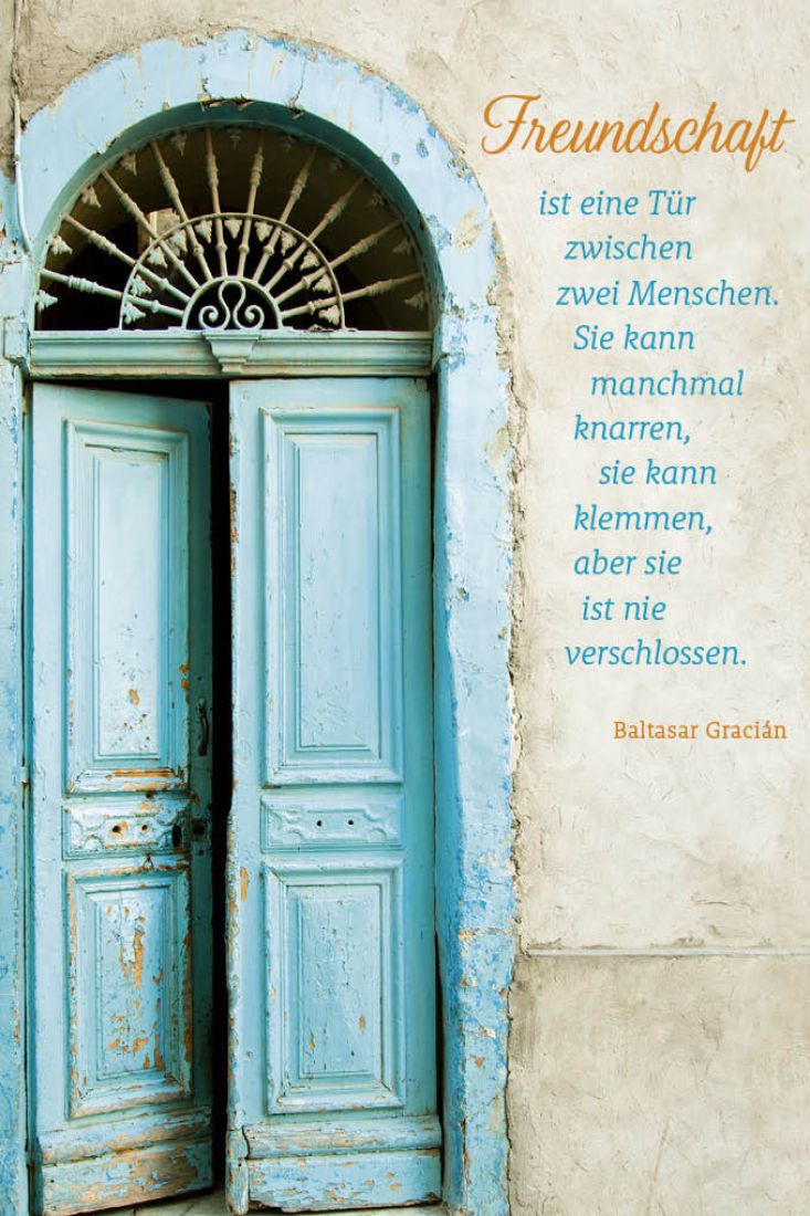 Postkarte Freundschaft schön Spruch Freundschaft ist eine Tür zwischen