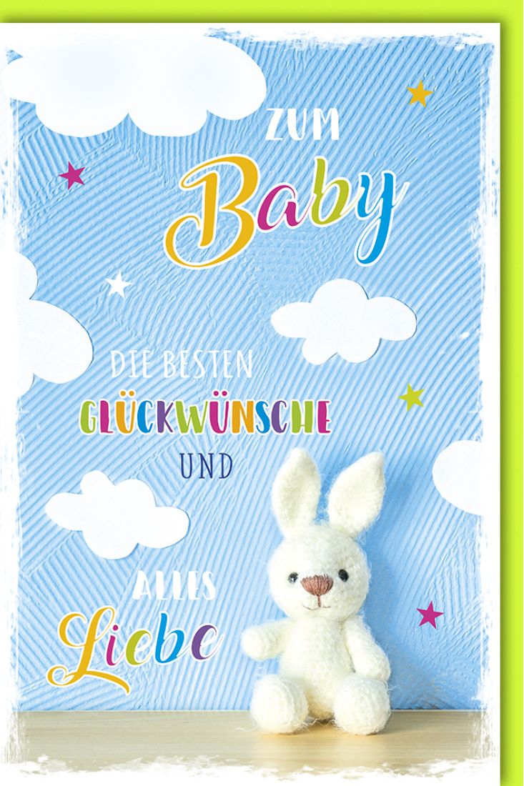 Glückwunschkarte zur Geburt Die besten Glückwünsche Hase