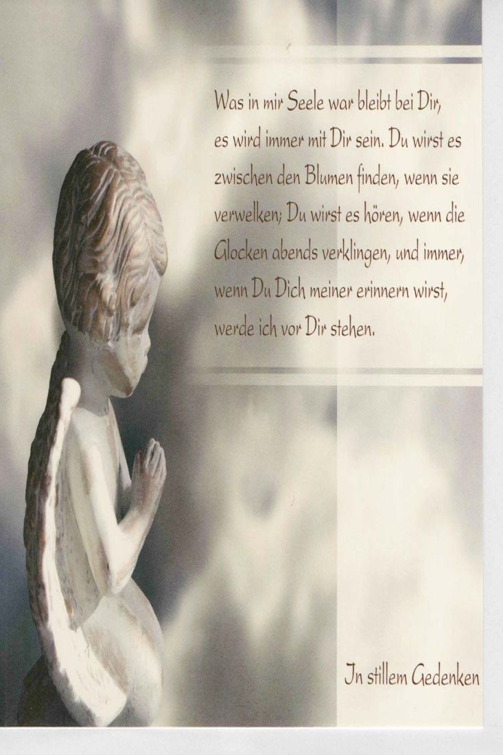 Beileidskarte schöner Spruch was in meiner Seele war bleibt bei Dir
