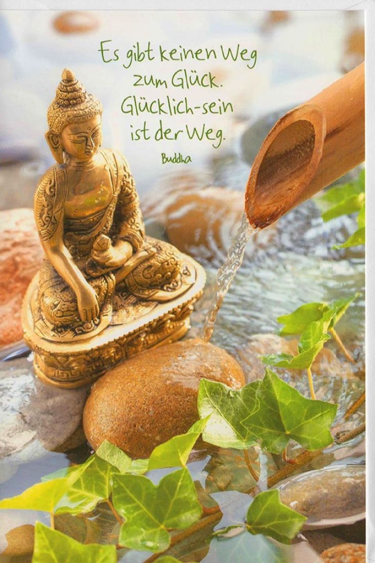 Grußkarte Yoga Spruch Buddha Glück