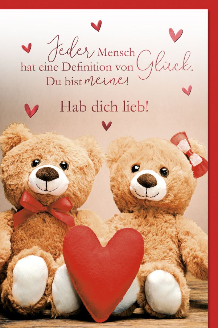 Grußkarte Liebe Partner Herz Bären Hab Dich lieb