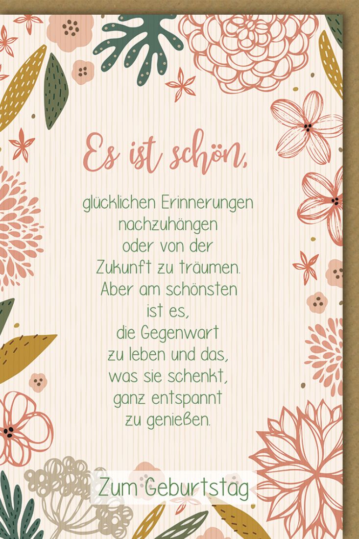Geburtstagskarte mit Spruch Es ist schön