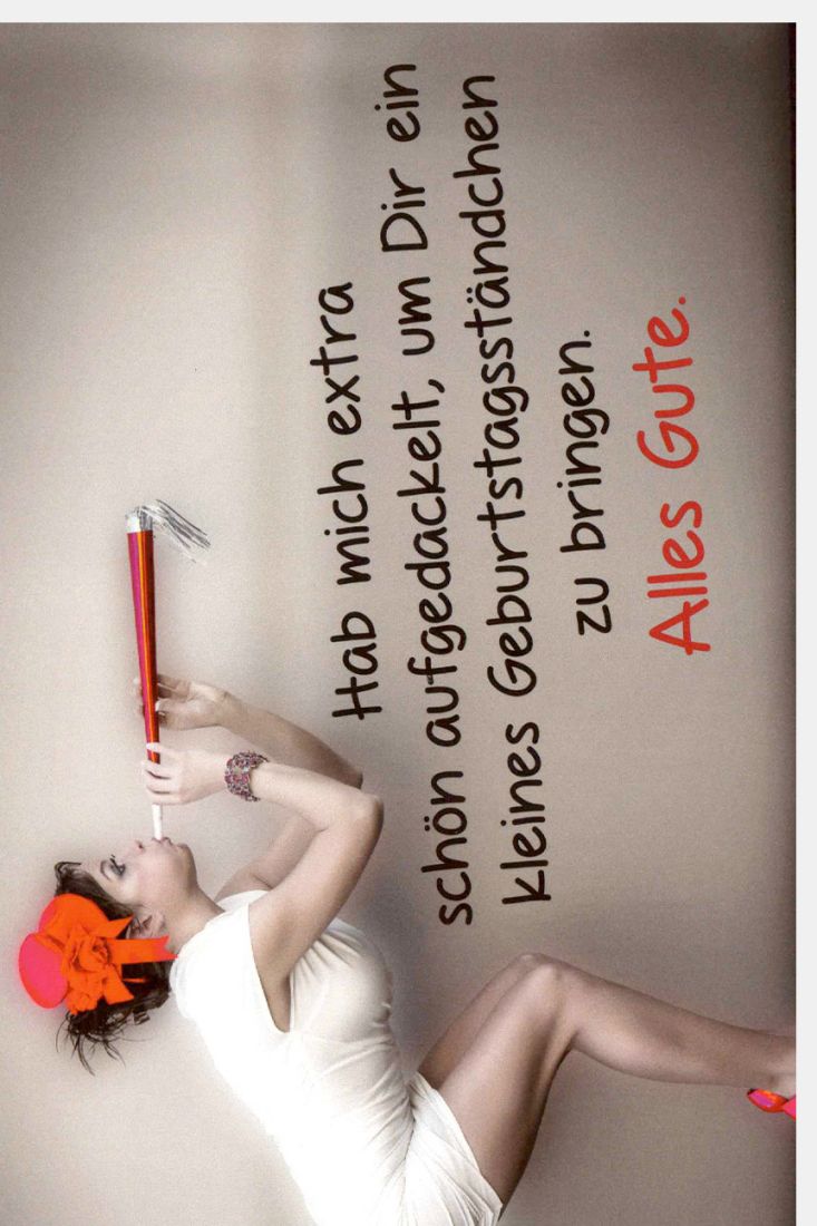 Geburtstagskarte Spruch lustig Hab mich extra schön aufgedackelt