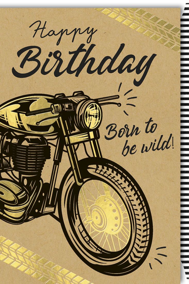 Geburtstagskarte Männer Kraftpapier Spruch Motorrad