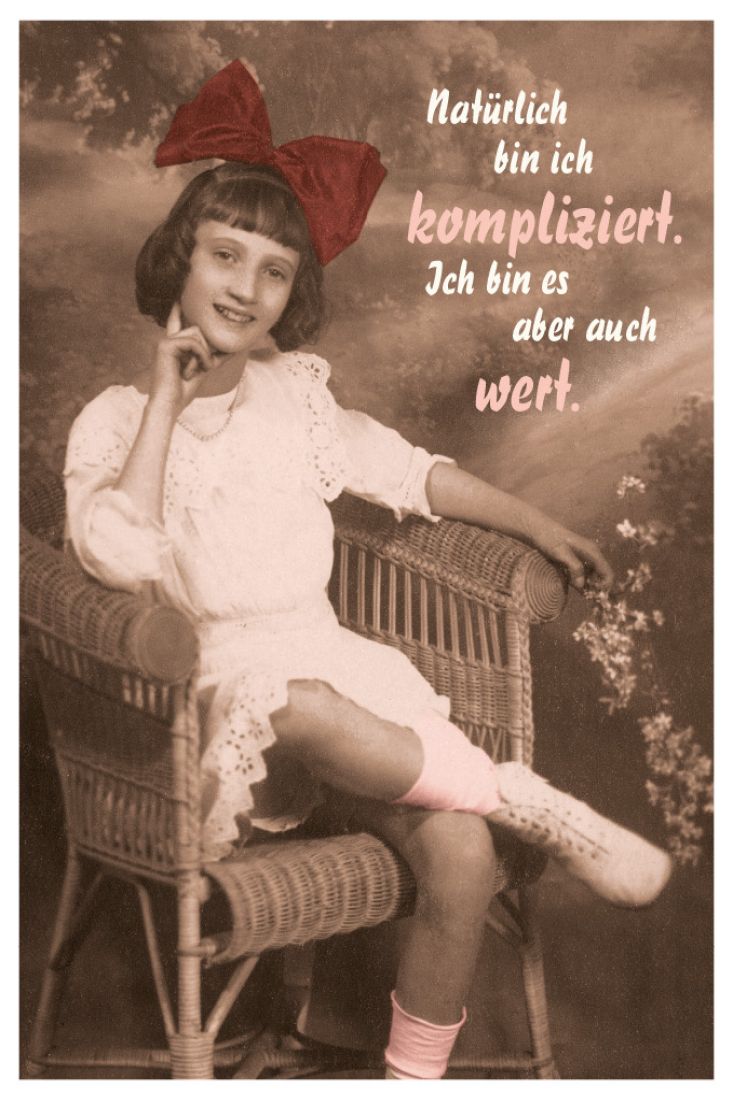 Postkarte lustig Spruch Natürlich bin ich kompliziert. Ich bin es aber