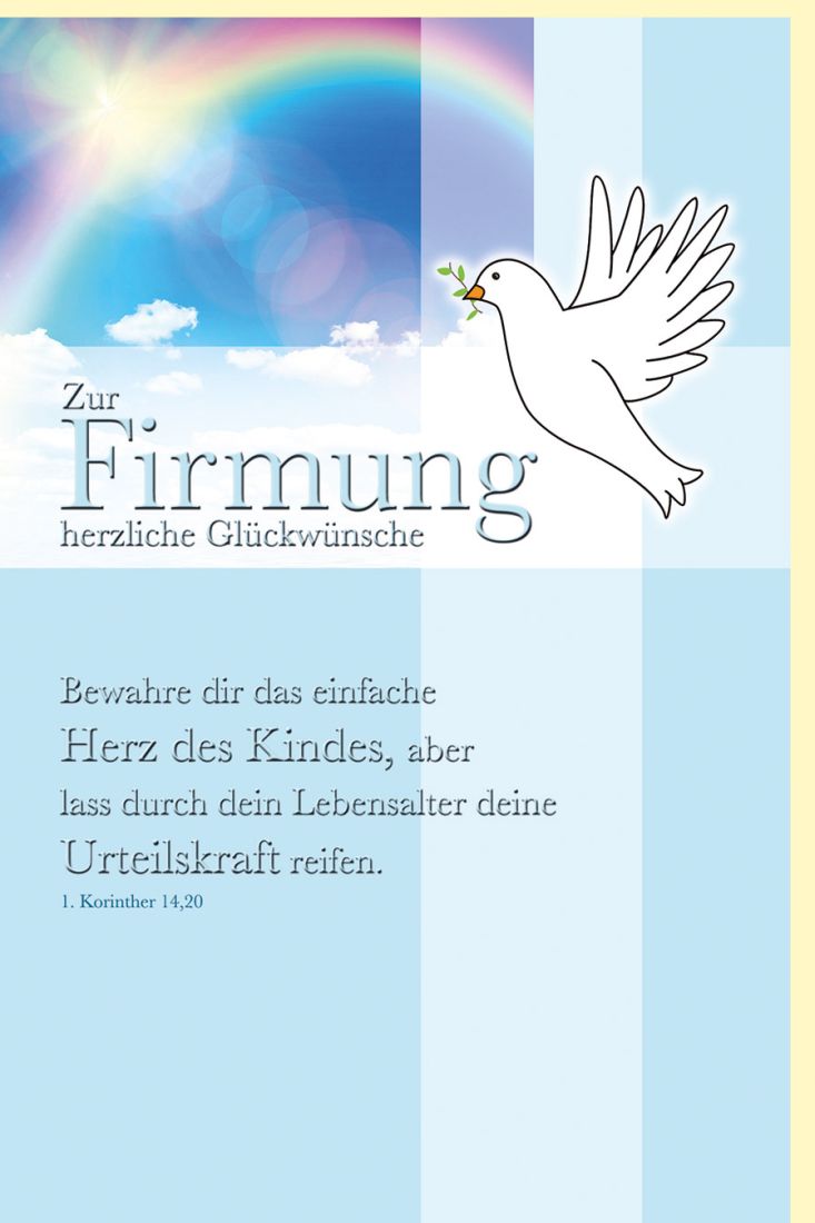 Glückwunschkarte Firmung blau Junge Folienprägung