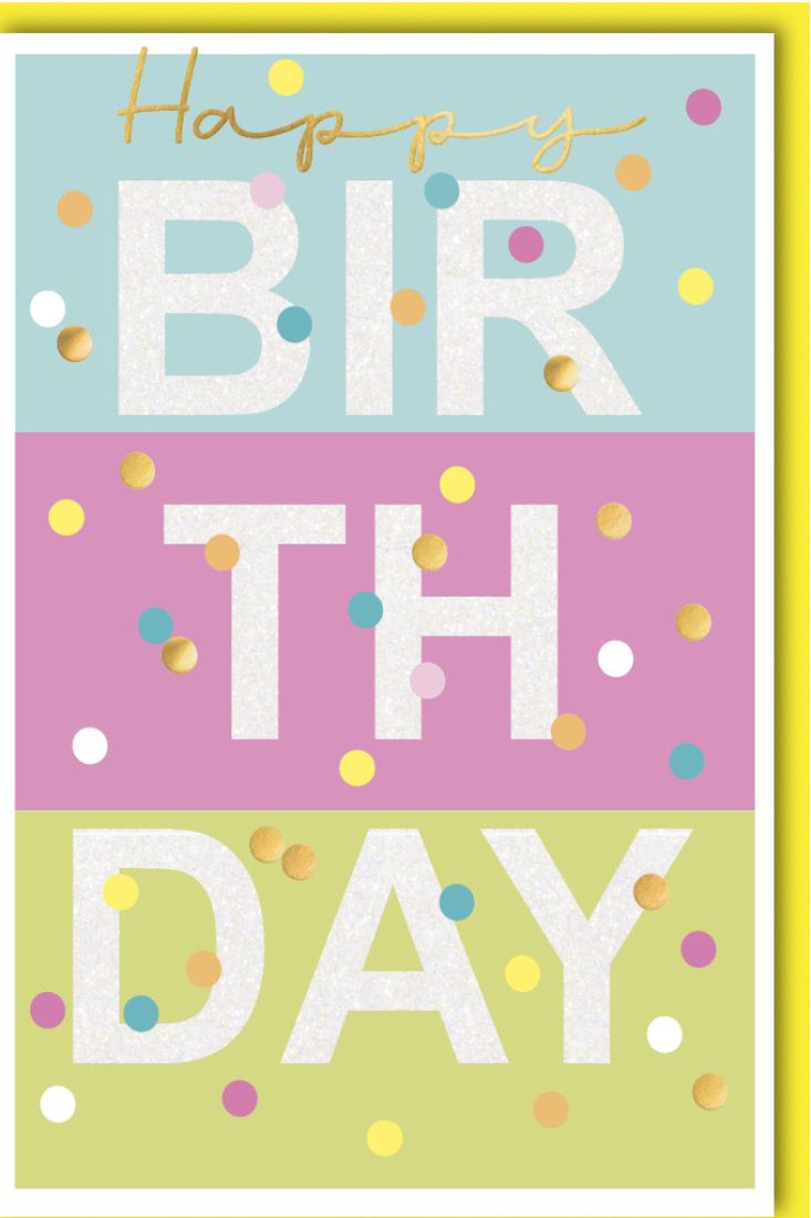Geburtstagskarte schön Happy Birthday bunt kleine Punkte