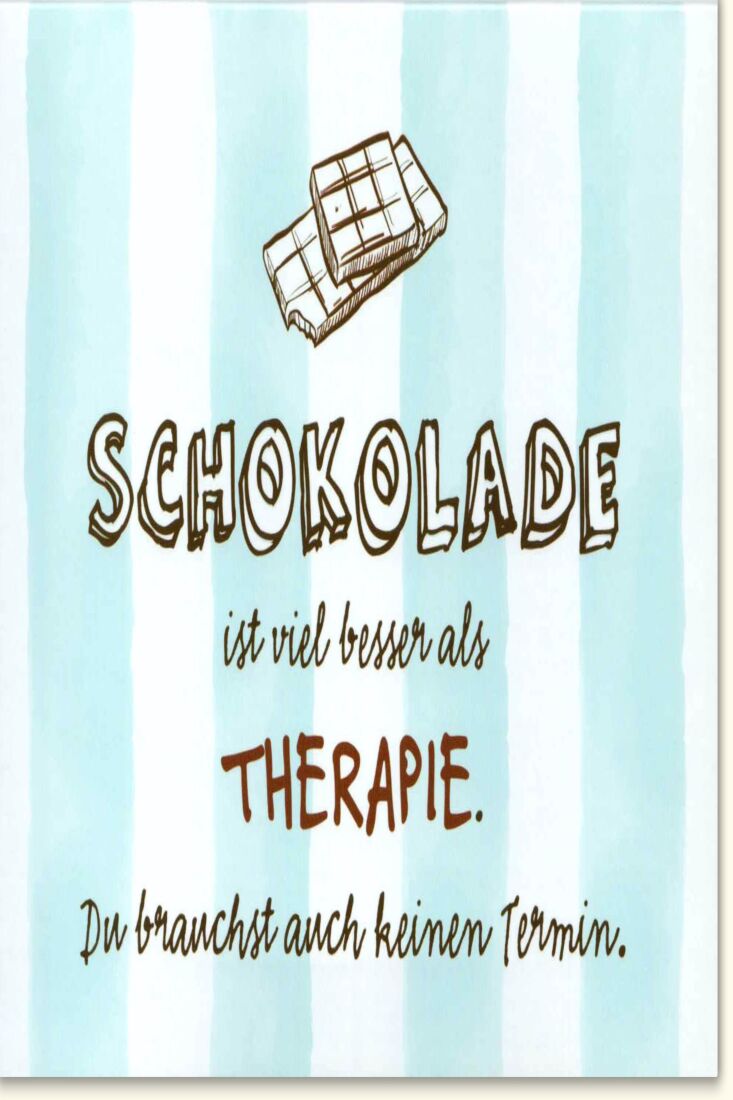 Postkarte Schokolade mit Spruch 
