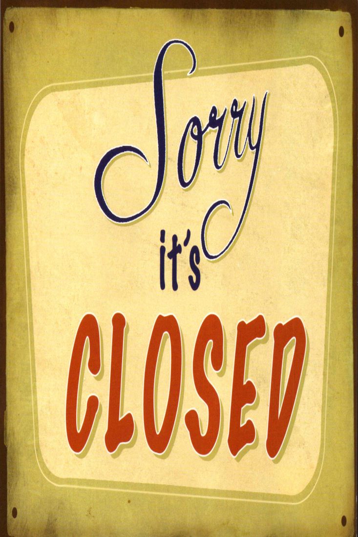Postkarte Spruch englisch Sorry it's closed