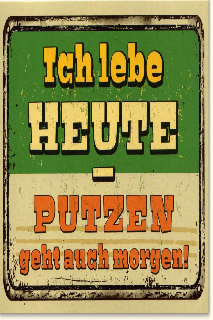 Grußkarte mit Spruch Ich lebe HEUTE...
