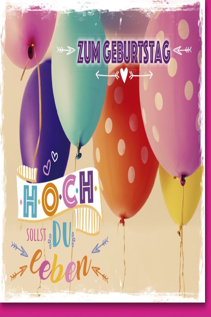 Geburtstagskarte mit Spruch Bunte Ballons