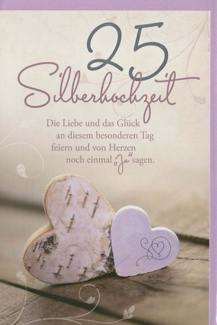 Glückwunschkarte Silberhochzeit mit liebevollem Spruch