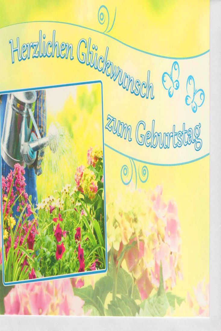 Geburtstagskarte für Gärtner und Gartenfreunde mit Gießkanne