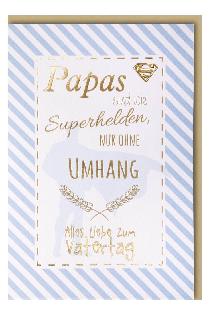 Grußkarte Vatertag Vatertagskarte Papas sind wie Superhelden, nur ohne Umhang