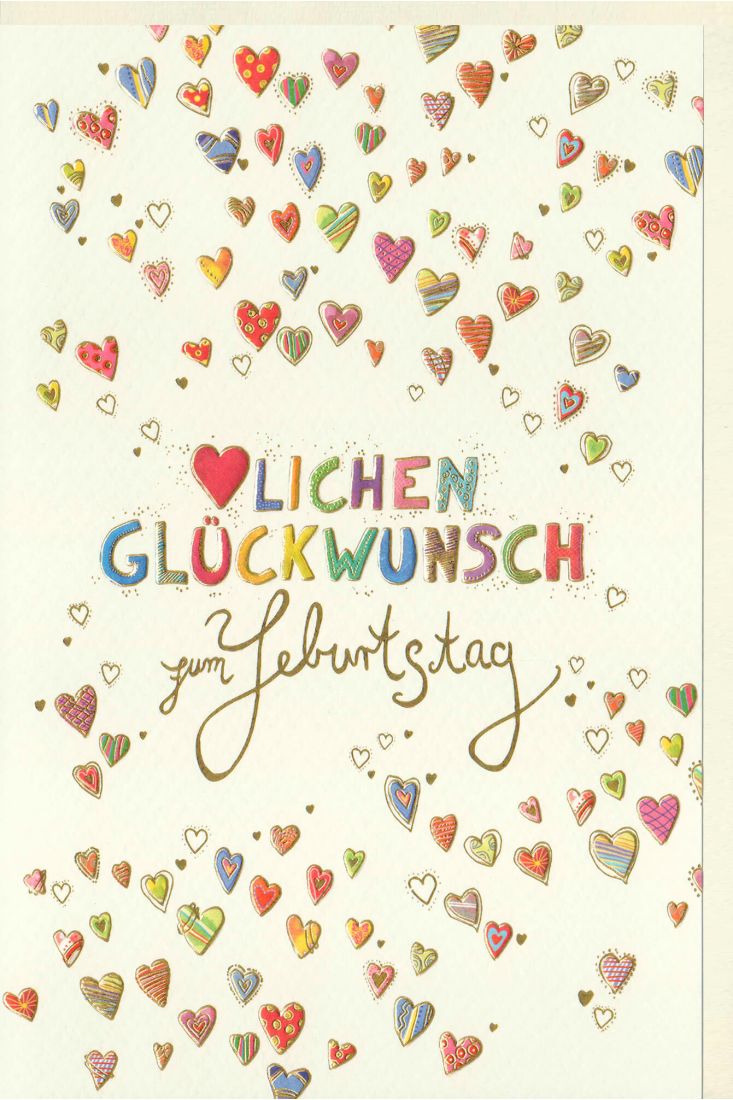Geburtstagskarte Abstrakte kleine Herzen