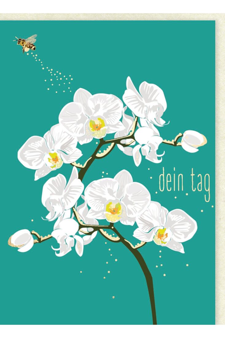 Geburtstagskarte Orchidee weiß - dein Tag