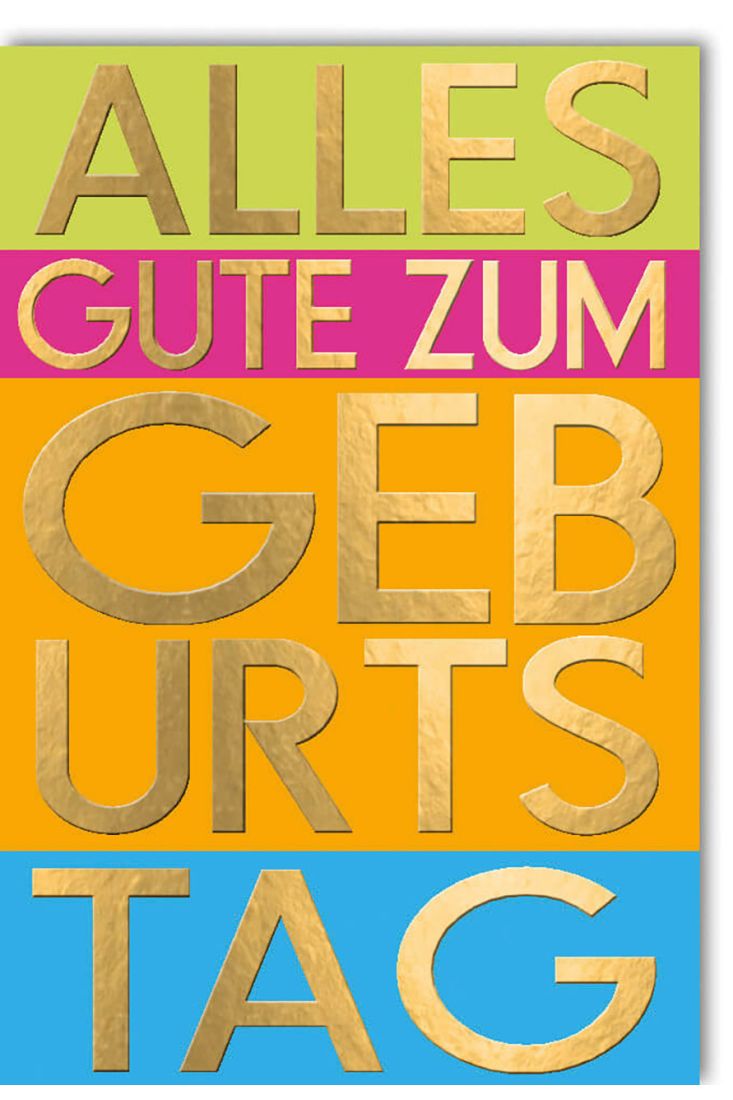 Geburtstagskarte geschäftlich Geburtstaggroße goldene Letter deutsch