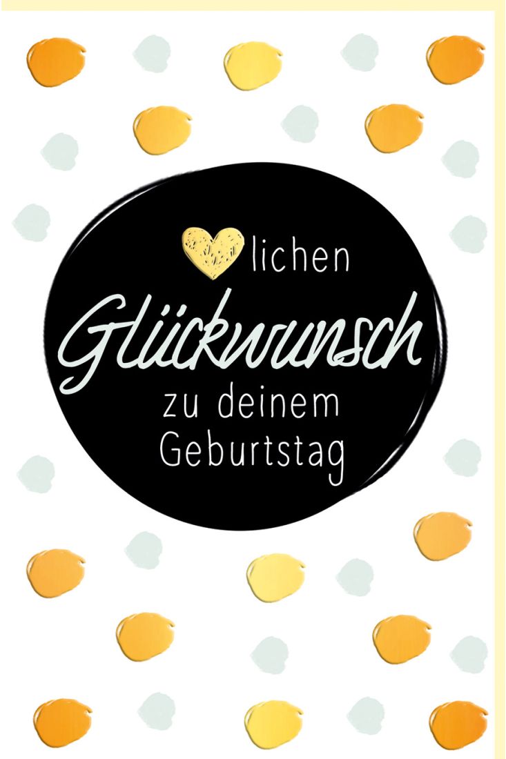 Geburtstagskarte hochwertig Punkte, mit Goldfolie