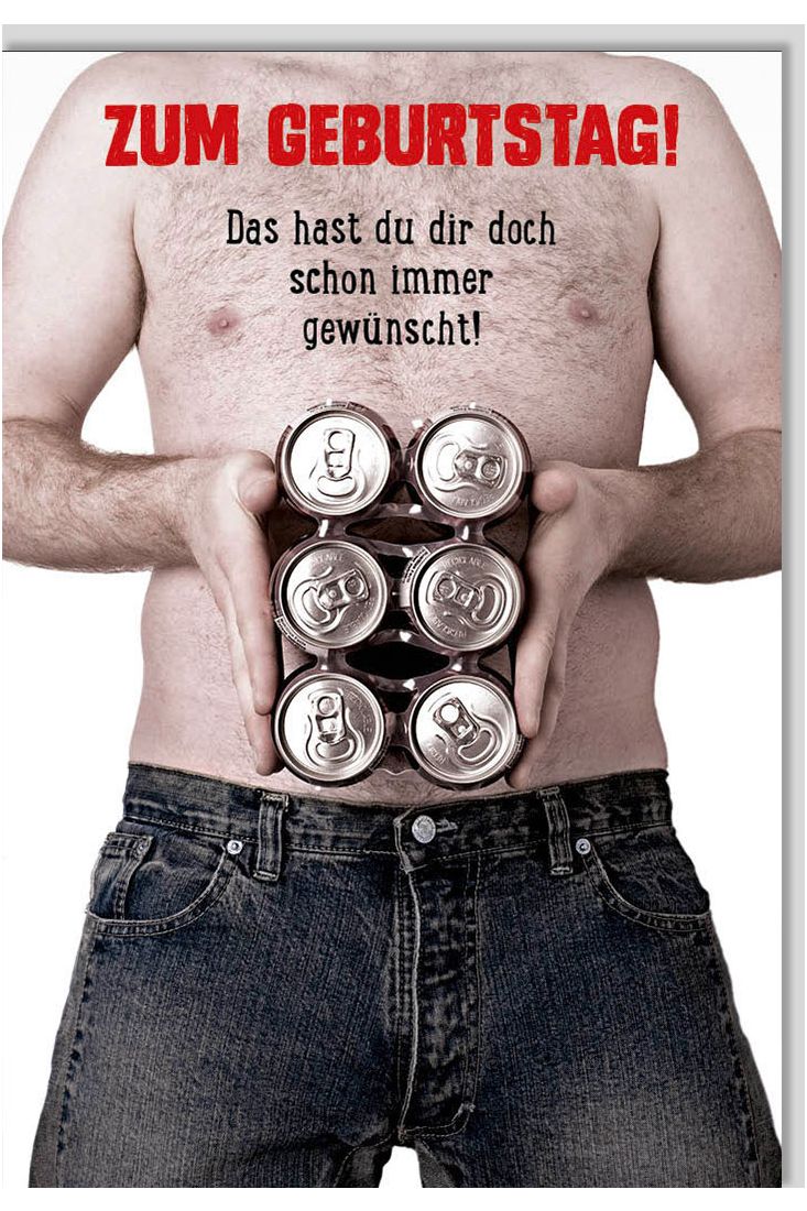 Geburtstagskarte humorvoll lustig Sixpack Mann Zum Geburtstg