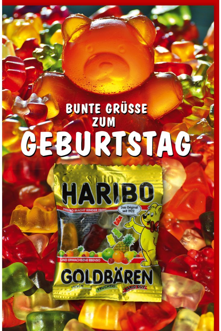 Glückwunschkarte Geburtstag Weingummibären