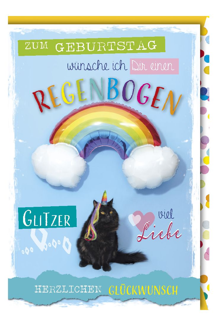 Glückwunschkarte Geburtstag Spruch Zum Geburtstag Wünsche ich dir einen Regenbogen