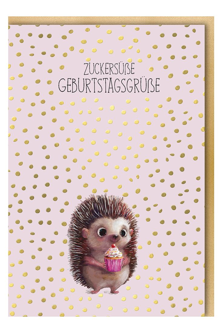 Geburtstagskarte Igel Tier niedlich Illustration