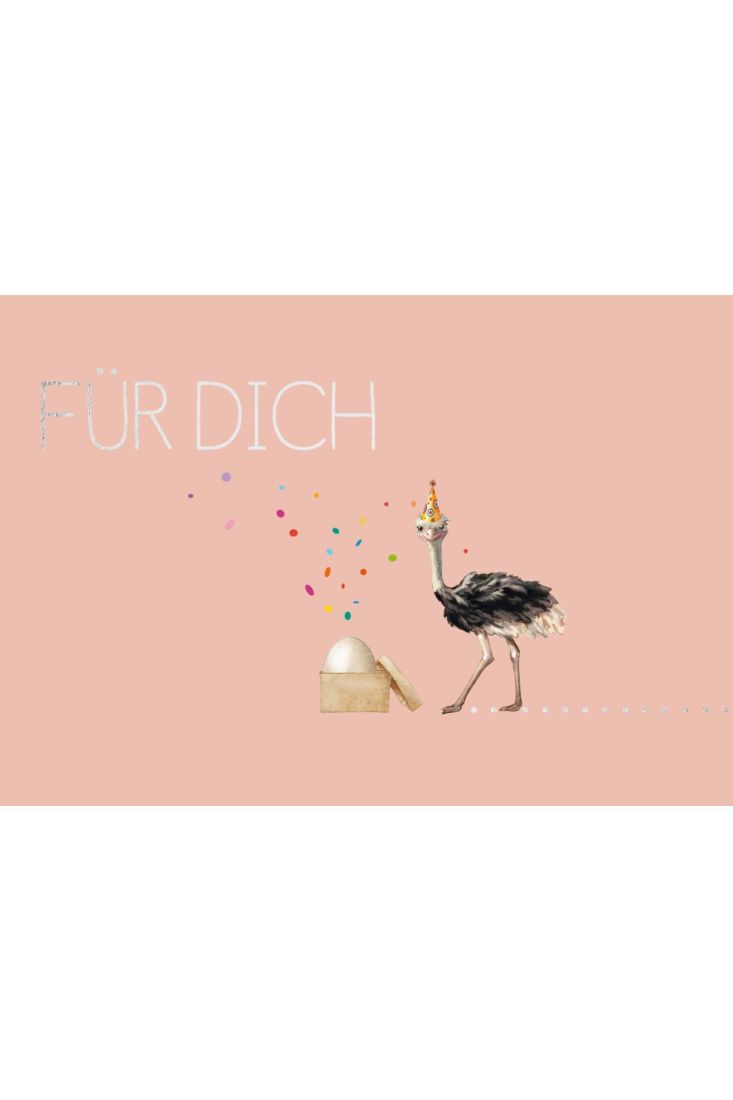 Postkarte Spruch Humor Cityproducts Strauß und Ei Für Dich