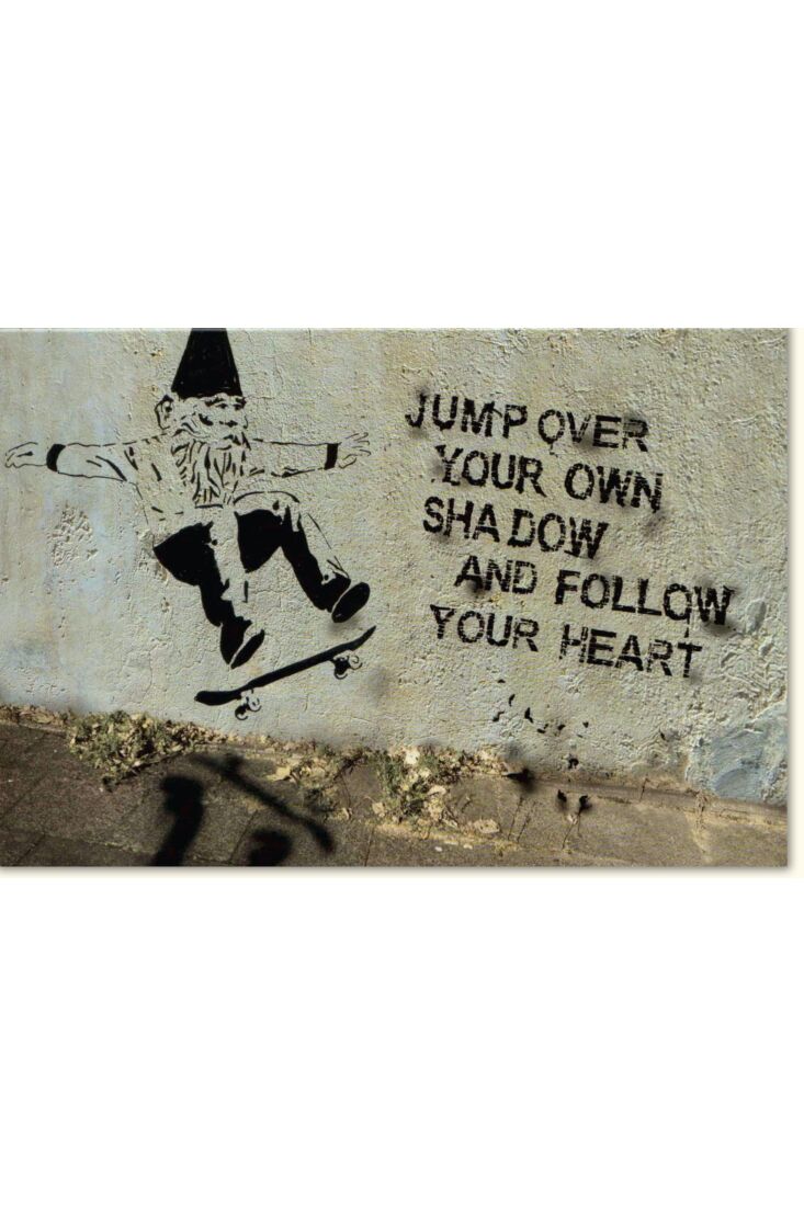 Grußkarte mit Spruch Jump over your own Shadow and follow your Heart