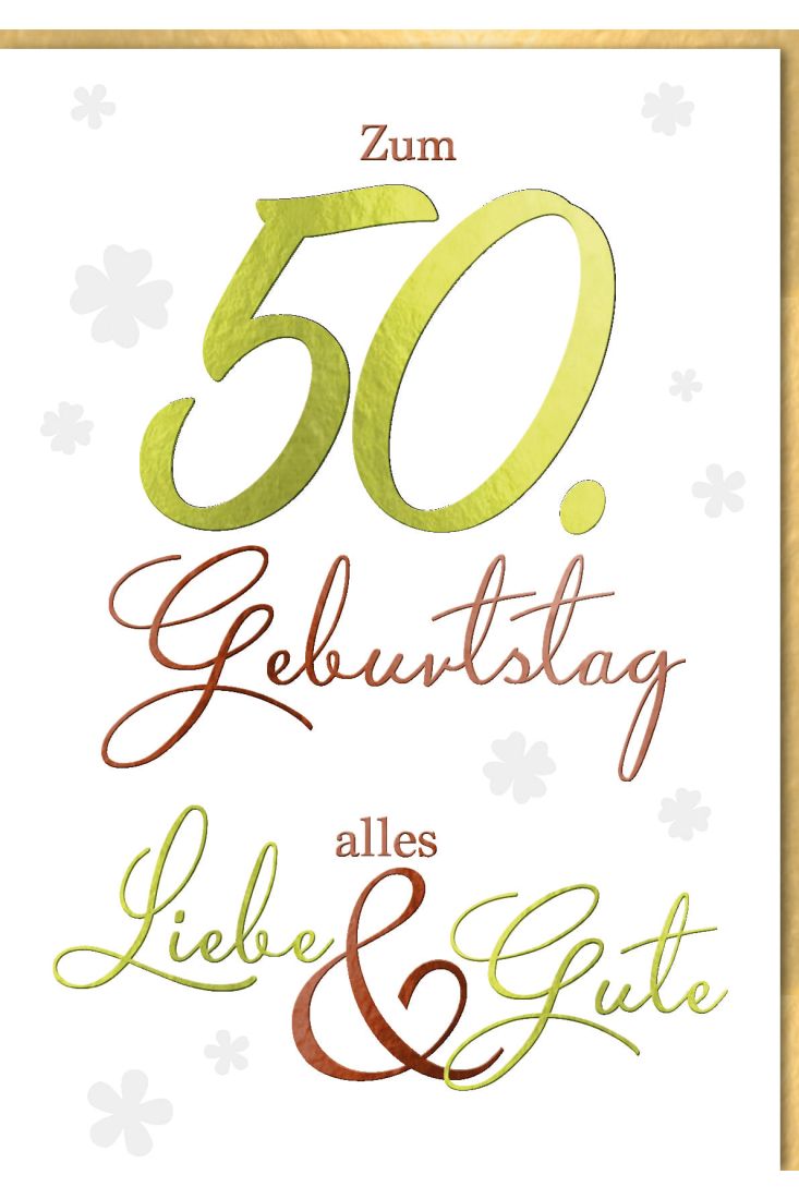 A4 Maxi Geburtstagskarte XXL 50. Jahre Kleeblätter